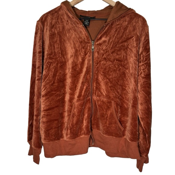 Venezia Velour Zip Up Hoodie Jacket Women’s Size 14/16 Casual Athleisure - Picture 1 of 8